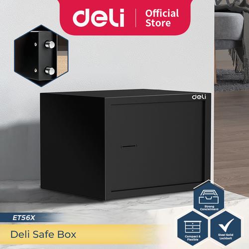 Deli Brankas Uang / Brankas Besi 31x20x20 cm Kunci Manual Dual Lock ET561