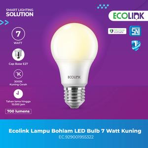 Ecolink Lampu Bohlam LED Bulb 7W 3000K Kuning 7 Watt Warm White