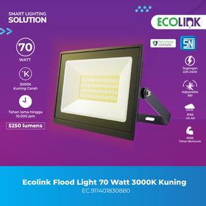 Lampu Sorot Tembak Flood Light 70 Watt 3000K Kuning Warm White 70 W Ecolink