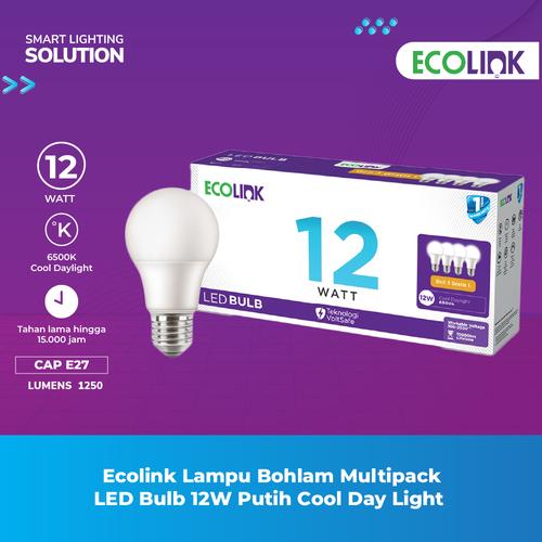 Ecolink Lampu Bohlam Bulb 12W Multipack 12 Watt Cool Day Light Putih 6500K