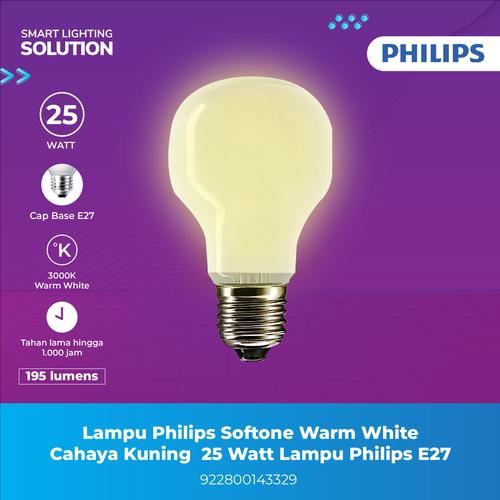 Lampu Philips Softone Warm White Cahaya Kuning 25 Watt Lampu Philips