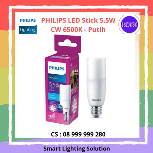 Philips LED Stick 5.5W E27 65K CW- Lampu LED Batang - Cahaya Putih