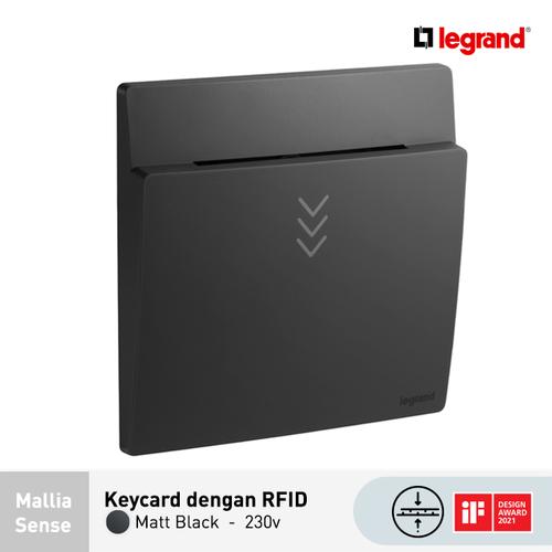 Legrand Saklar Mallia Sense Keycard Hotel - RFID - 230V - Matt Black