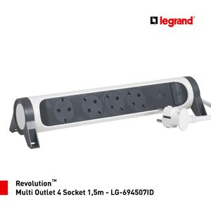 Legrand Revolution Multi Outlet 4 Socket Anti Petir 1,5m - LG-694507ID