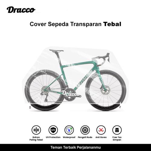 DRACCO sarung sepeda Specialized cover roadbike transparan tebal waterproof anti debu free tas simpan