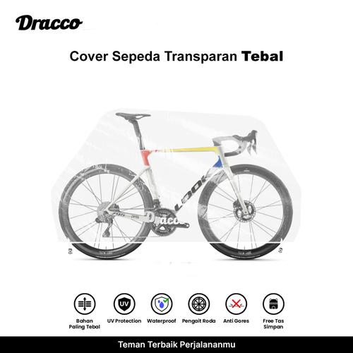 DRACCO sarung sepeda LOOK cover roadbike transparan tebal waterproof anti debu free tas simpan