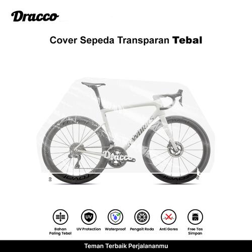 DRACCO sarung sepeda swork cover roadbike transparan tebal waterproof anti debu free tas simpan