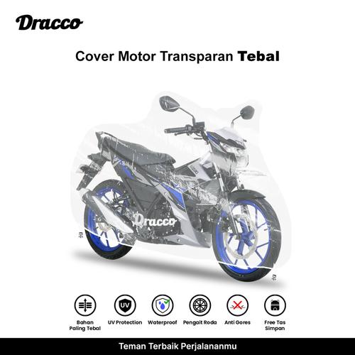 DRACCO cover motor SUZUKI SATRIA F waterproof tebal transparan bening premium sarung motor SATRIA F