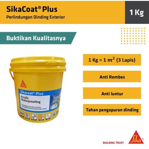 SikaCoat Plus Cat Pelapis Anti Bocor Elastis Dinding Tembok Luar 1Kg