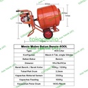 Mesin Molen Beton Pengaduk Semen Molen 400 Liter