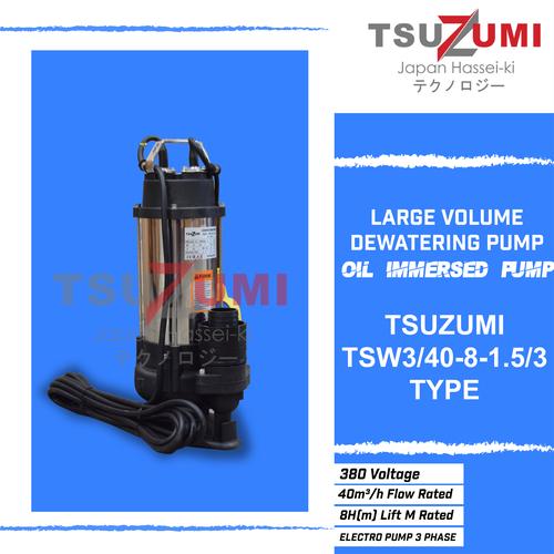 Pompa celup Submersible sea water 3 inch 3 phase auto Tsuzumi TSW3