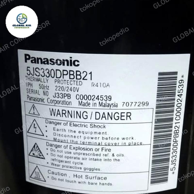 Compressor Panasonic 5JS330 / 5JS330D / 5JS330DPBB21 (ORIGINAL) 3PK R410 220V