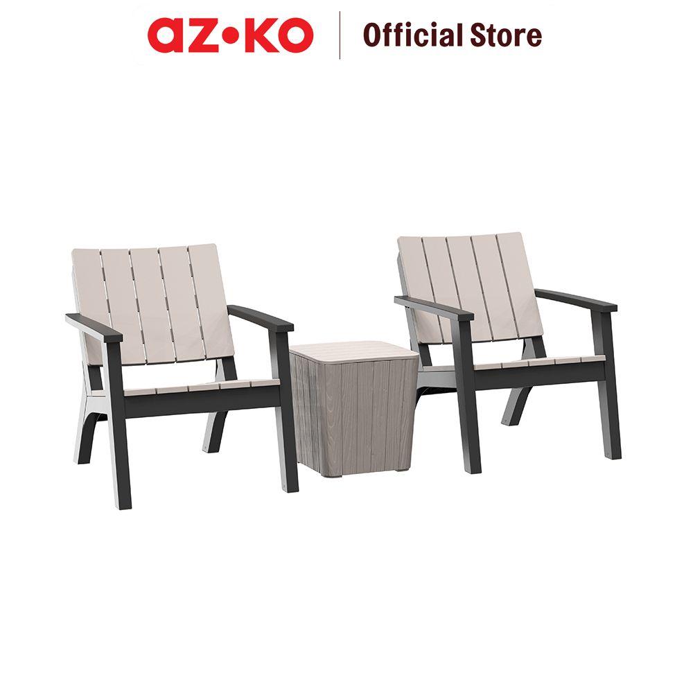 SOLEIL RELAX SET KURSI & MEJA TERAS - HITAM/ABU-ABU