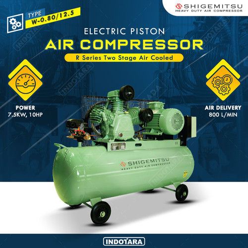 Kompresor Angin Listrik 10HP / 12 BAR 230L Shigemitsu W-0.80
