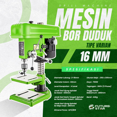 MESIN BOR DUDUK 16mm Z516BC / Bench Drill 16mm