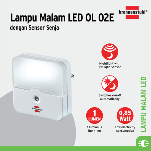 Brennenstuhl Lampu Kamar Tidur LED Night Light OL02E - 1173220 / Night Lamp Lampu Malam