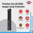 Stop Kontak Kabel Extension Terminal Listrik 4 Lubang Brennenstuhl Premium Line 60.000A extension lead with surge protection (anti petir) 4 Socket Hitam 1.8m / Colokan Listrik Kabel Ekstensi 1.8 Meter Black - 1951140300