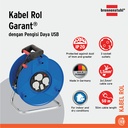 Kabel Rol 3 Lubang Brennenstuhl Cable Reel Garant USB Charger 50m / Colokan Listrik 3 Socket dengan Kabel Gulung 50 Meter - 1205060600