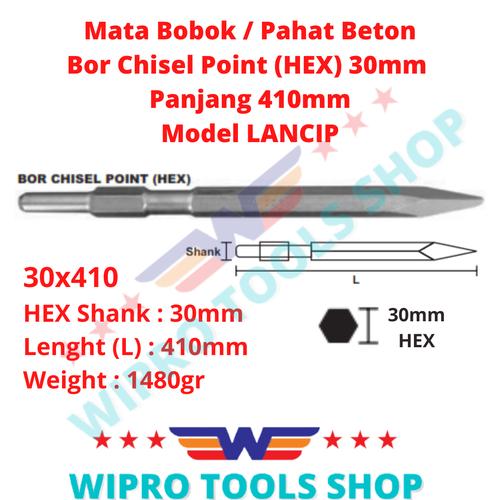 Mata Bobok / Pahat Beton / Bor Chisel Point (HEX) 30mm Model Lancip