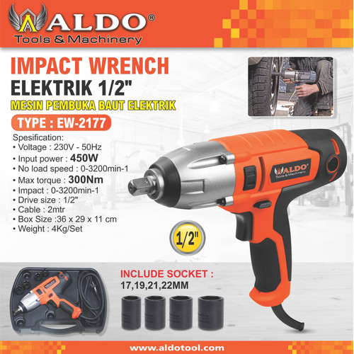IMPACT WRENCH ELEKTRIK 1/2" / MESIN PEMBUKA BAUT TYPE : EW-2177 ALDO