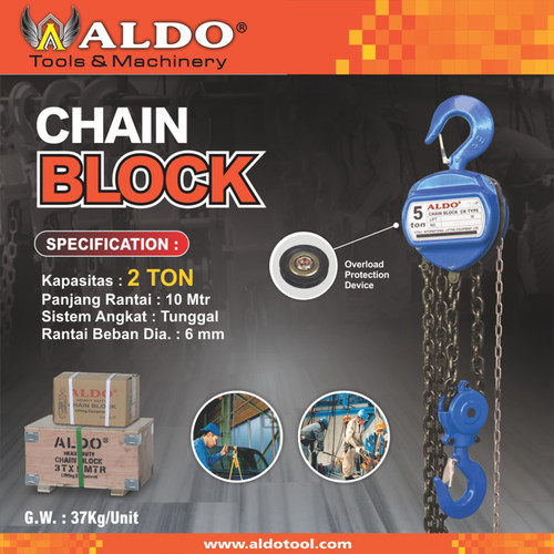 CHAINBLOCK / KATROL / TAKEL ALDO 2 TON X 10 MTR