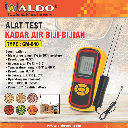 Alat Test Kadar Air Biji-Bijian Type : GM-640 Merk Aldo