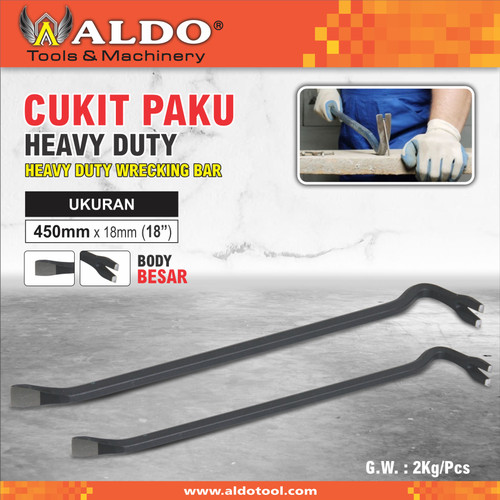 Cukit Paku Heavy Duty Ukuran 450 mm x 18 mm Merk Aldo