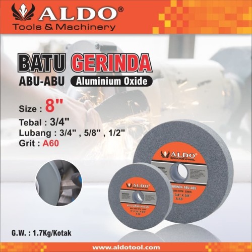 BATU GERINDA ABU-ABU 8 INCH X 3/4 INCH GRIT A60 ALDO