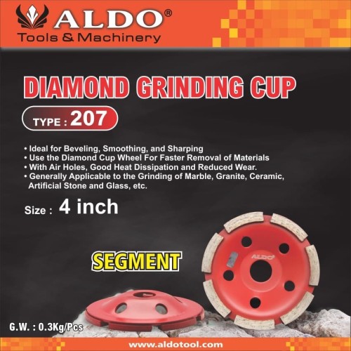 DIAMOND GRINDING CUP / MATA GURINDA TEMBOK BETON 4" SEGMENT DWC-207