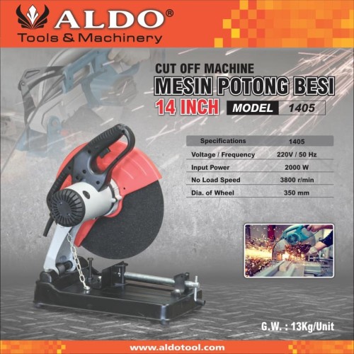 Cut off mesin potong besi 14" merk ALDO 1405