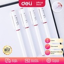 Deli Gel Pen / Pulpen Gel 0.5mm Tinta Merah Desain Elegan Halus A55