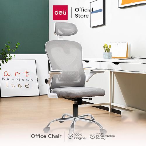 Deli Office Chair / Kursi Kantor Kerja Jaring Bantalan Tangan E4930