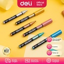 Deli Acrylic Marker / Spidol Akrilik 6 Warna Pastel Metalik S58X