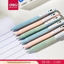 Deli Retracable Gel Pen/Pulpen Gel Pastel 0.5mm Tinta Hitam Biru EG58