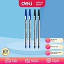 Deli Ballpoint Pen / Bolpoin Tip 1mm Penulisan Lancar dan Halus EQ4-XX