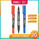 DELI COMBO 10pcs Spidol Papan Tulis Permanen Dual Tip Marker