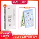 COMBO SUPER HEMAT (Deli Gel Pen / Pulpen Gel Retractable 0.5mm Isi 24)