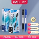Deli Ballpoint Pen Pulpen 0.7mm Tinta Hitam & Biru Isi 12pcs/box EQ11