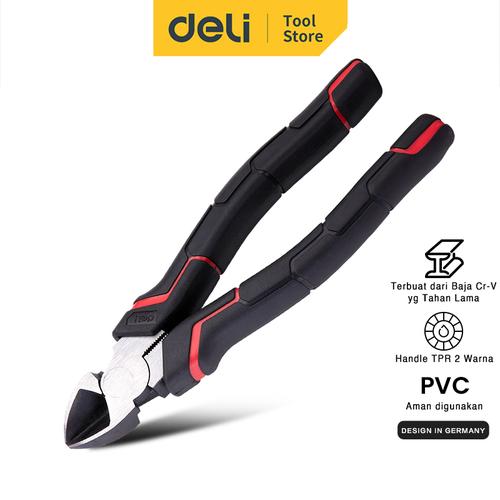 Deli Premium Diagonal Pliers / Tang Potong 7" Warna Merah DL10210X