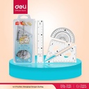 Deli Ruler Set / Set Penggaris Isi 4pcs Zip Bag Design Miyou EH657