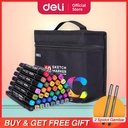 Deli Sketch Marker / Spidol Mewarnai Dual Tip Cepat Kering E70806