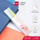 Deli highlighter ujung 2 warna 3pcs/pak 6 warna S736
