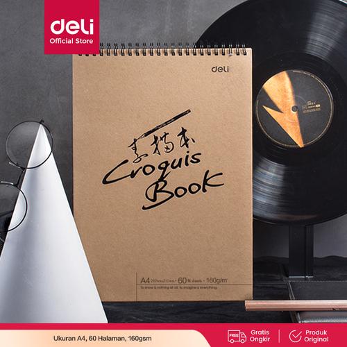 Deli sketch book 60 lembar , buka vertikal,atau diputar 73634 73635