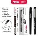Deli Office Gel Pen Pulpen Kantor 0.5/0.7/1mm Tinta Hitam S26 S34 A536