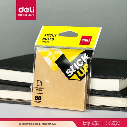 Deli kraft Sticky note pad 76x76mm 3 '' × 3 '' 80 halaman EA03893