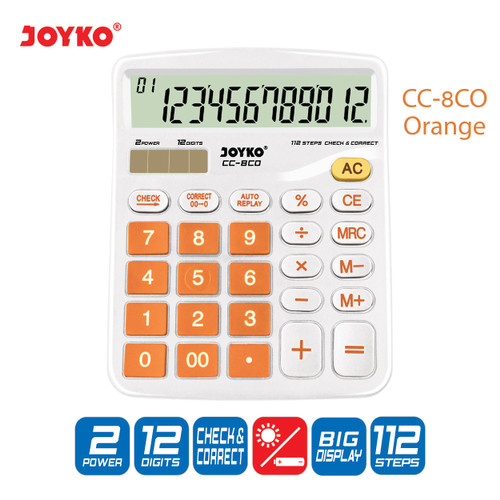 Calculator Kalkulator Joyko CC-8 12 Digits Check Correct