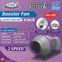 Inline Duct Booster Fan Plastik 4" Inch Kipas Hisap Ventilasi 2 Speed