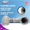 Aluminium Selang Flexible Ducting 12" Inch (30 CM) Double Layer - 10 M