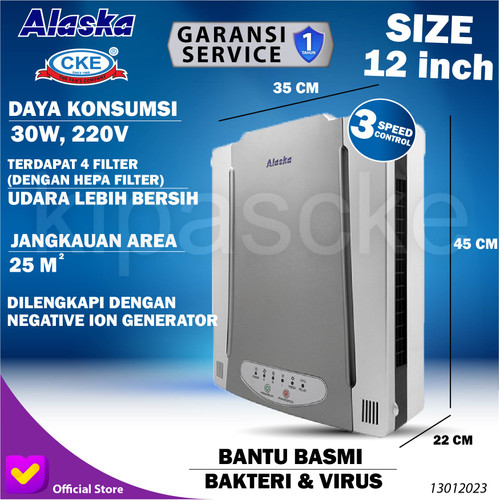 Air Purifier 12" Penyaring Udara Pembersih Udara Hepa Filter CKE