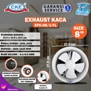 Exhaust Fan Kaca CKE 8 Inch Rumah Toilet Dapur Restoran Udara Eksos